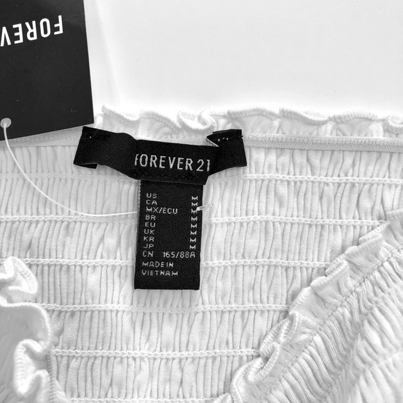 White Smocked Tube Top - Picture 7 of 9